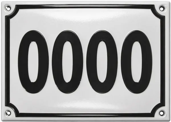 Smaltované domovní číslo bílo černé. C1-6